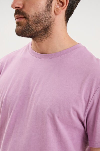 T-shirt droit en coton manches courtes parme homme