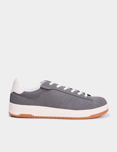 Tennis basses &agrave; lacets gris homme
