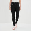 Jeans slim détails zippés denim noir femme