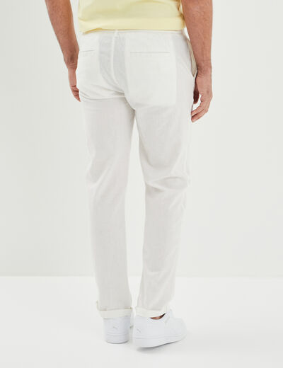 Pantalon chino droit lin majoritaire blanc homme