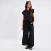 Chemise broderie anglaise sans manches noir femme