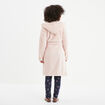 Peignoir long effet polaire &agrave; capuche vieux rose femme