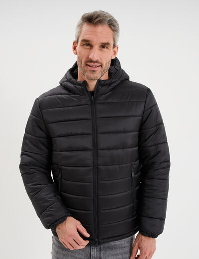 Doudoune zipp&eacute;e r&eacute;versible &agrave; capuche noir homme