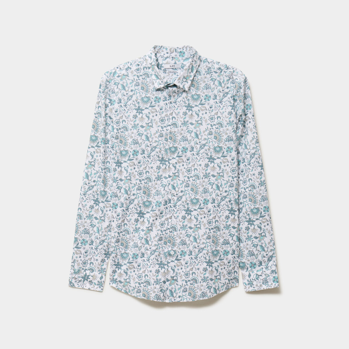 Chemise ajust&eacute;e manches longues blanc homme