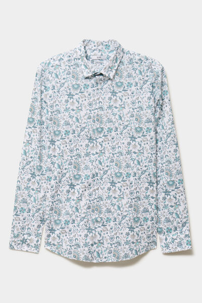 Chemise ajust&eacute;e manches longues blanc homme