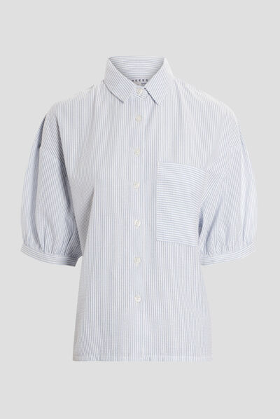 Chemise manches 3/4 blanc femme
