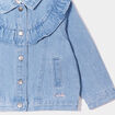 Veste jean à volants en coton denim double stone bébé fille