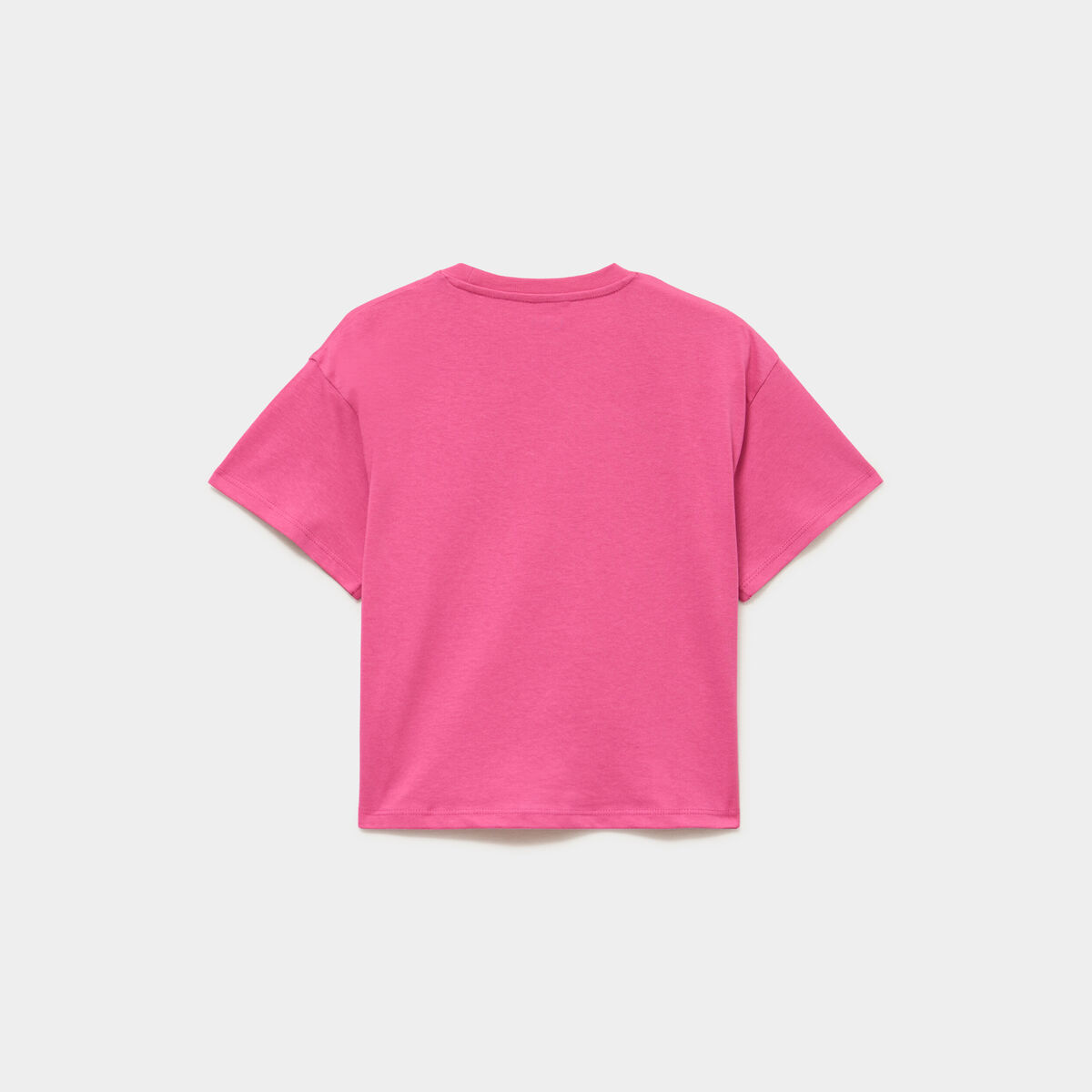 T-shirt manches courtes coton rose fushia fille