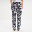 Pantalon de pyjama fluide taille haute bleu marine femme