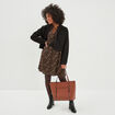 Robe évasée col lacet manches longues noir femme