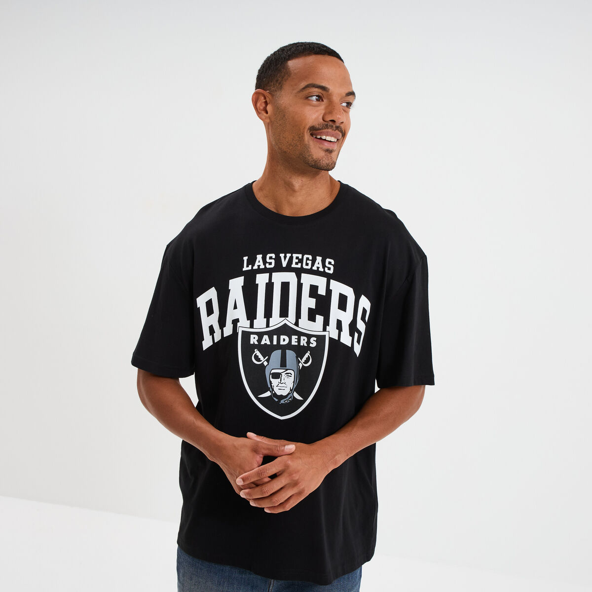T-shirt manches courtes coton NFL noir homme