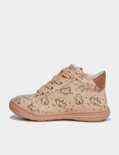 Bottillons zippés avec lacets marron bébé garçon