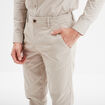 Pantalon chino droit stretch retroussé sable homme