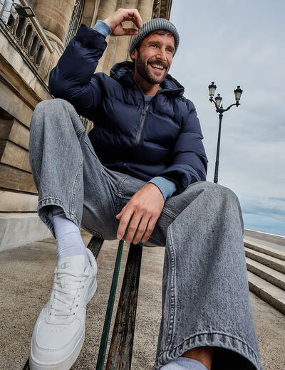 Jeans regular 5 poches denim gris homme