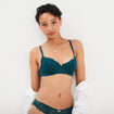 Soutien-gorge forme corbeille vert canard femme