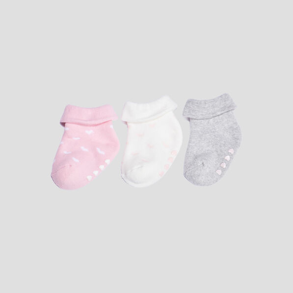 Lot 3 paires chaussettes rose bébé fille