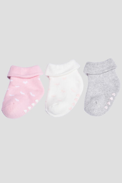 Lot 3 paires chaussettes rose bébé fille