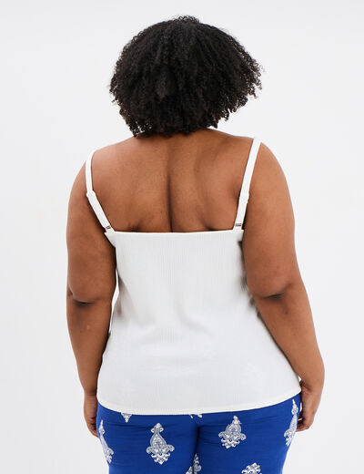 Débardeur détails dentelle blanc femme grande taille