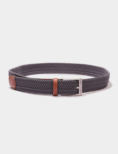 Ceinture tressée gris homme