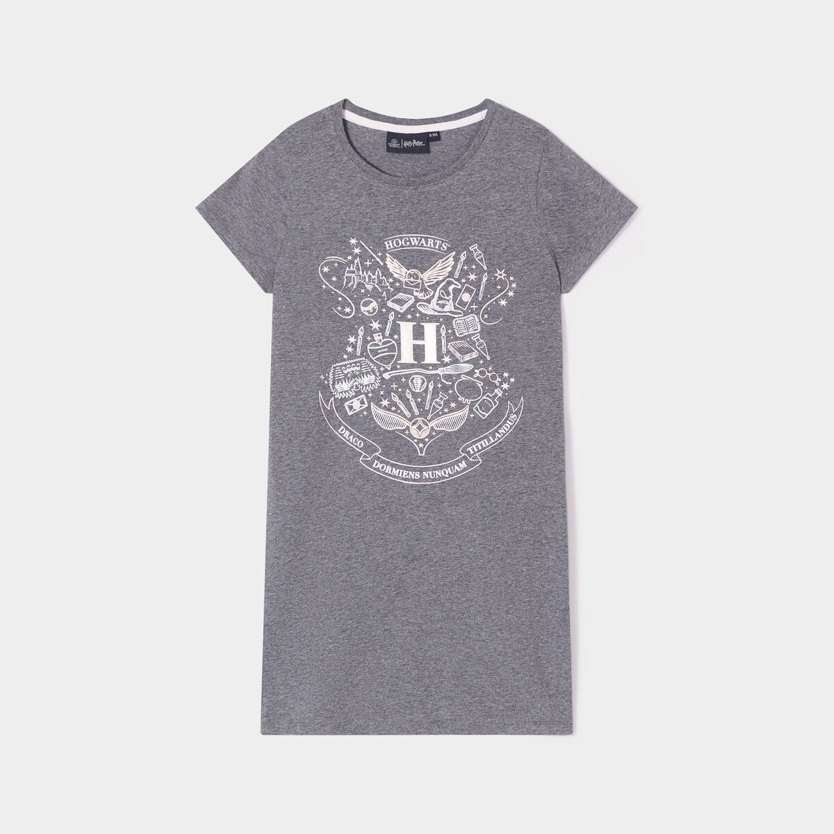 Chemise de nuit coton Harry Potter gris foncé fille