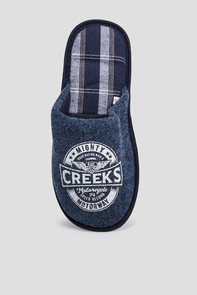 Chaussons mules Creeks bleu homme
