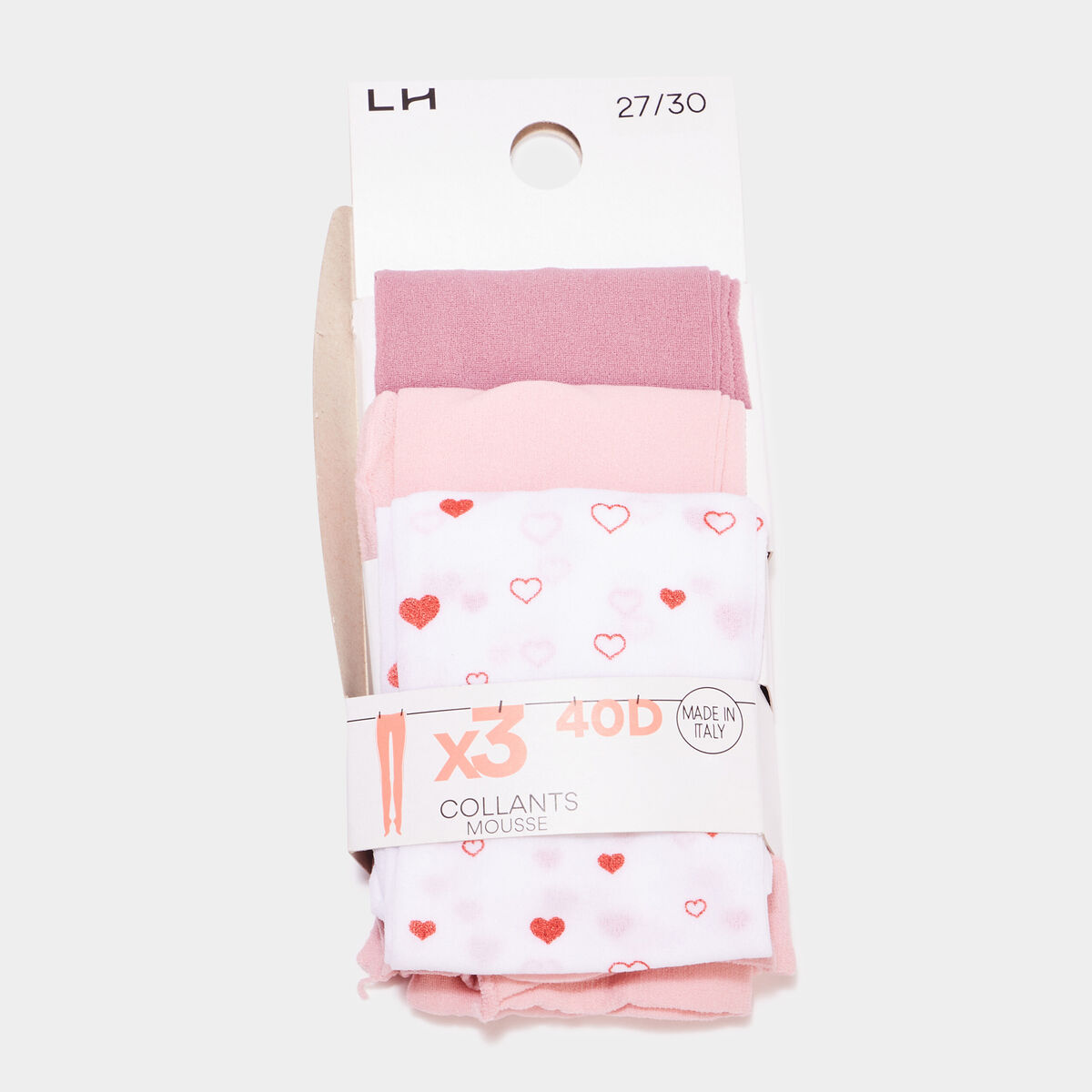 Lot 3 collants rose fille
