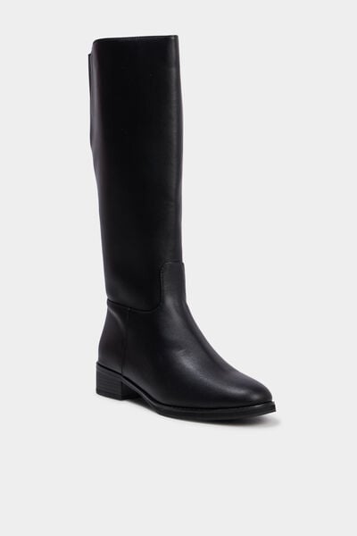 Bottes hautes petit talon noir femme