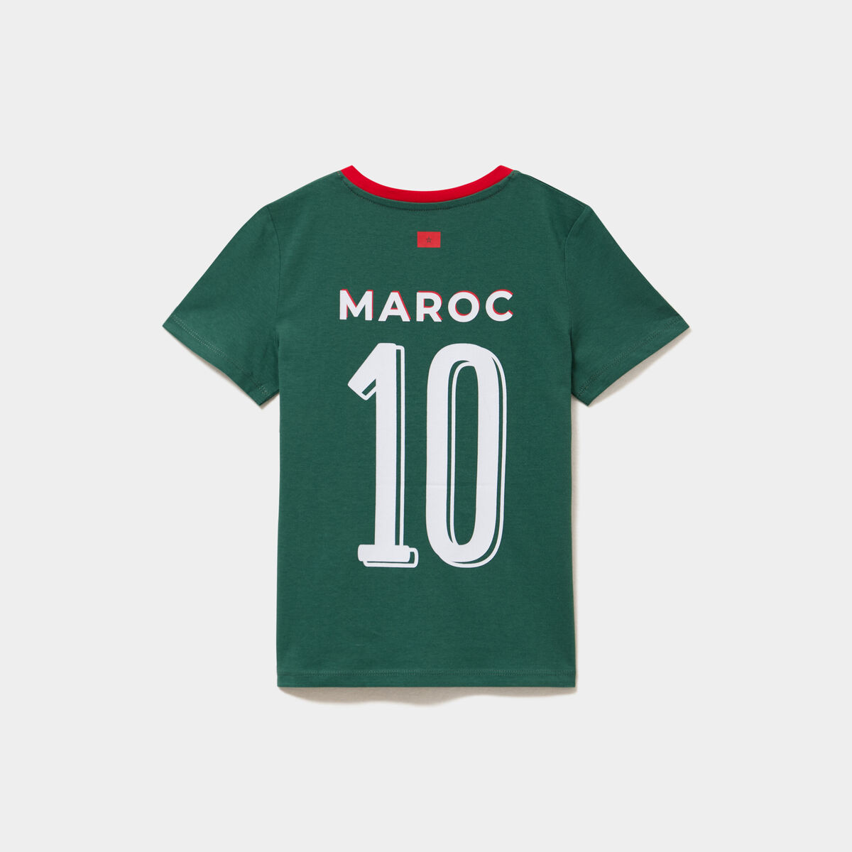 T-shirt maillot de football Maroc coton vert fille