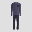 Ensemble pyjama 2 pièces bleu marine homme