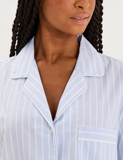 Ensemble pyjama chemise et short ecru femme