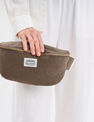 Sac banane bandoulière ajustable gris foncé femme