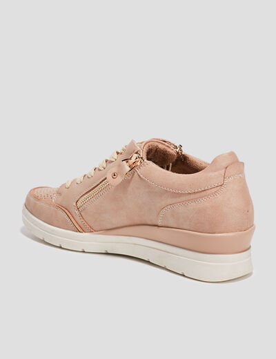 Tennis à lacets zippées rose femme