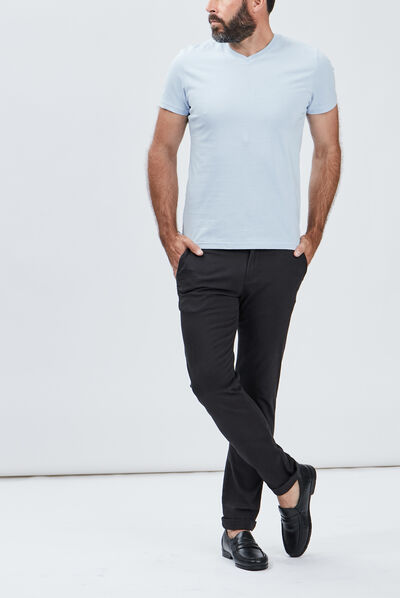 Pantalon chino gris foncé homme