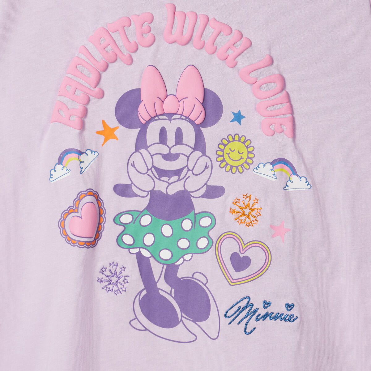 T-shirt manches courtes Minnie parme fille