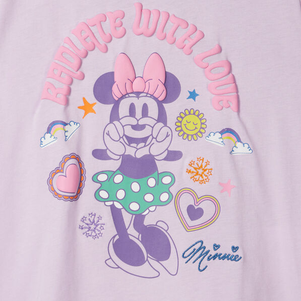 t shirt manches courtes minnie parme fille T-shirt manches courtes Minnie parme fille