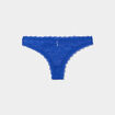 Tanga en dentelle doublure coton bleu electrique femme