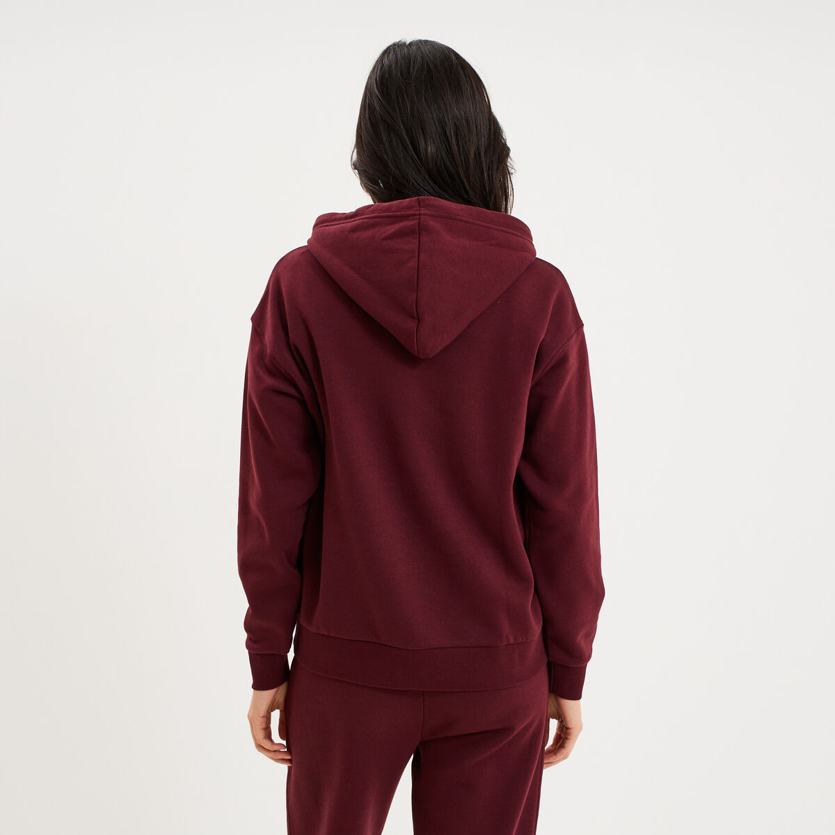 Sweat hoodie 1 poche &agrave; capuche violet fonc&eacute; femme