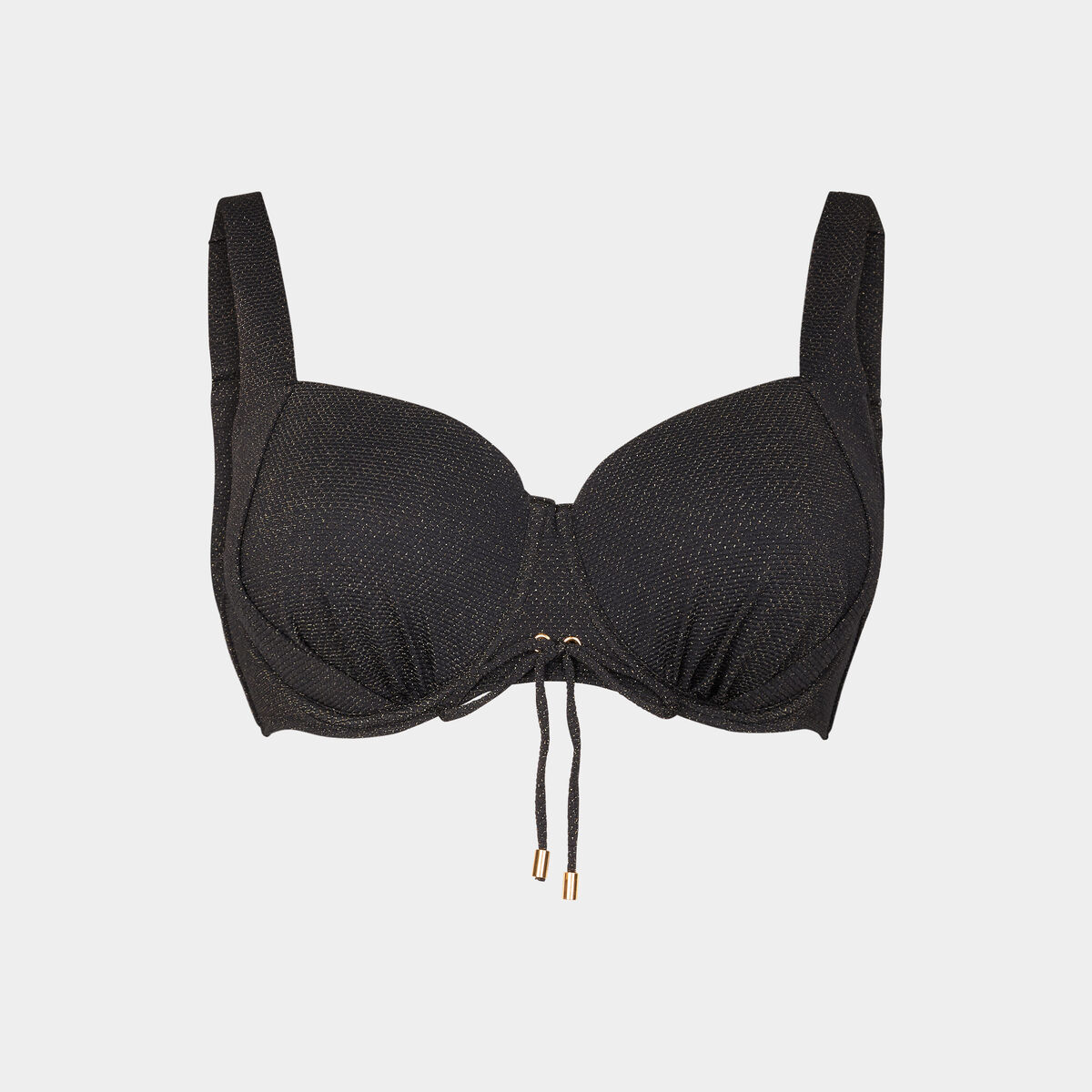 Haut de maillot de bain corbeille noir femme grande taille