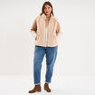 Veste fausse fourrure sans manches beige femme grande taille