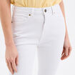 Pantalon flare 7/8&egrave;me taille haute blanc femme
