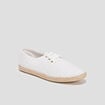 Derbies en toile &agrave; lacets blanc femme