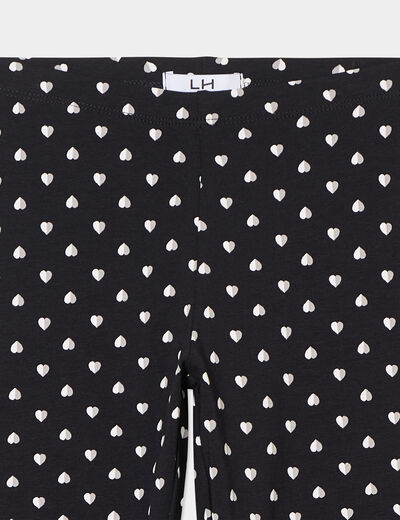 Legging long élastiqué coton noir fille