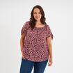 T-shirt col bardot manches noeuds bordeaux femme grande taille