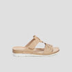 Mules compens&eacute;es en cuir Confortissimo sable femme