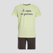 Ensemble pyjama 2 pièces vert anis homme