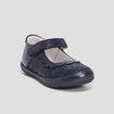 Babies en cuir bleu marine fille