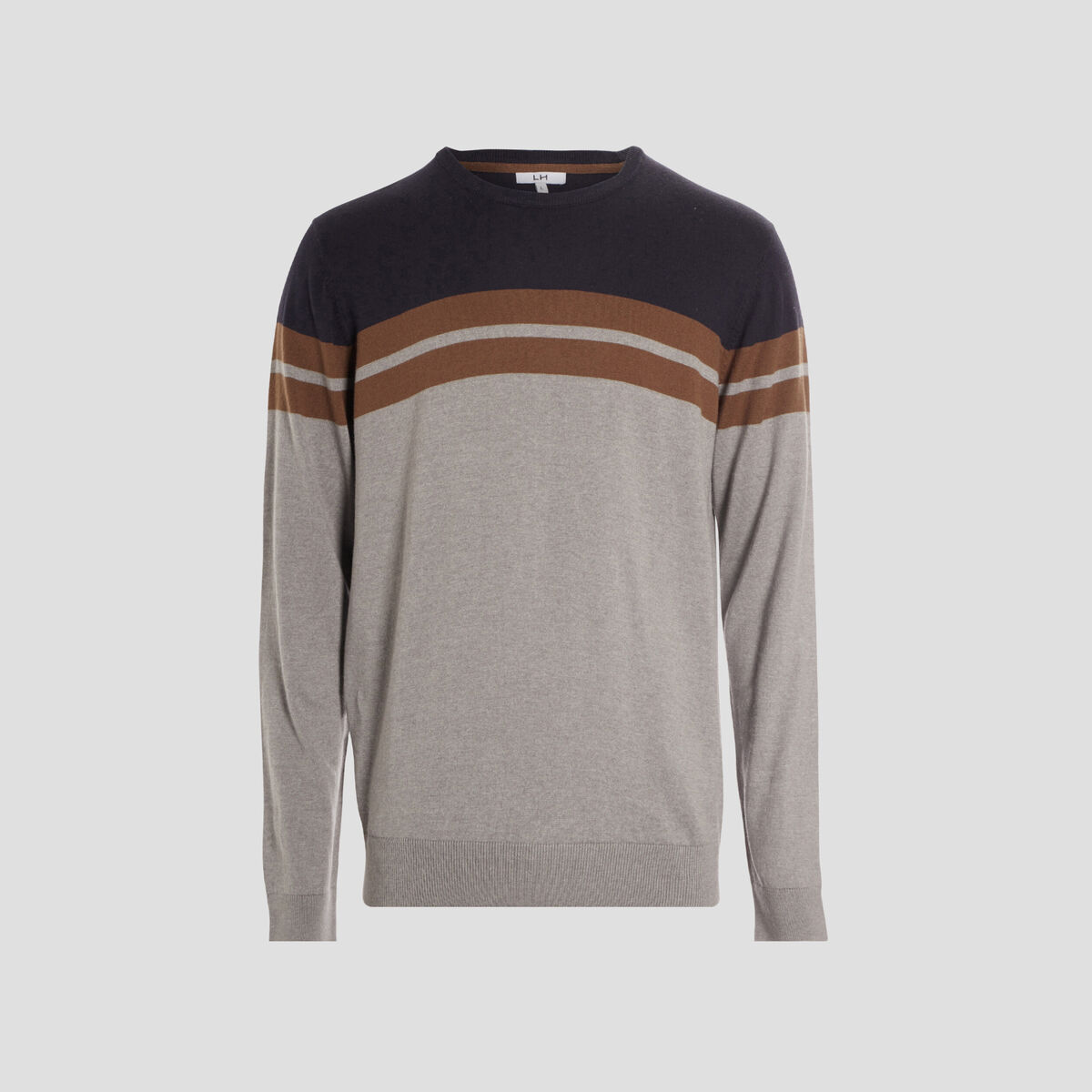 Pull manches longues gris homme