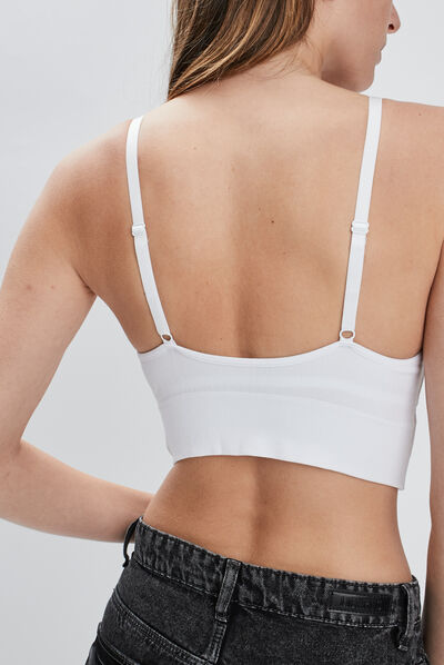 Brassière microfibre à coque blanc femme