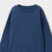 Sweat oversize manches longues col rond bleu fonc&eacute; gar&ccedil;on