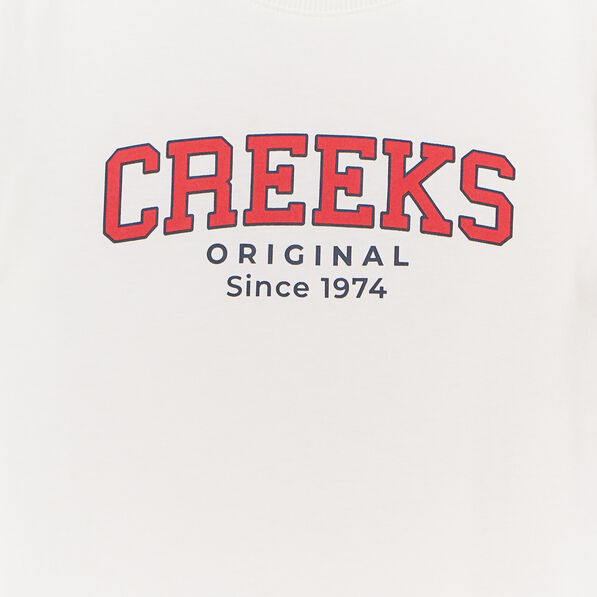 t shirt manches courtes coton creeks blanc garcon T-shirt manches courtes coton Creeks blanc garçon